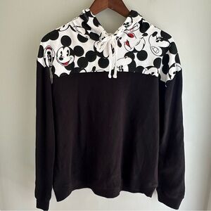 Disney Vintage Inspired Mickey Mouse Hoodie Black And White Sweatshirt Size Med
